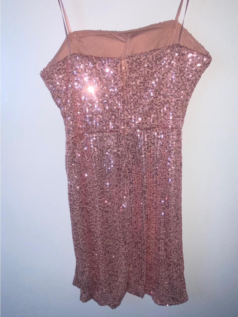 Pink sequin mini dress with cutout detail - Picture 3 of 8